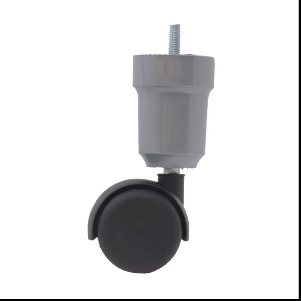 PÉ PARA MÓVEL PVC COM RODIZIO CINZA 12CM