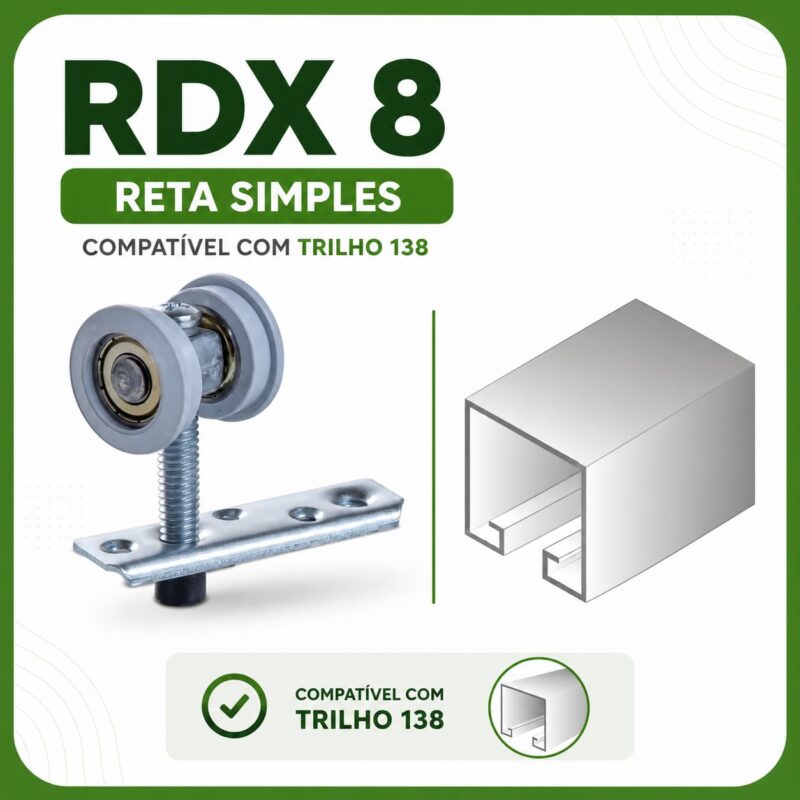 ROLDANA PARA PORTA DE CORRER ROLDAMAX RETA SIMPLES 25KG (RDX 8 ) - Imagem 2