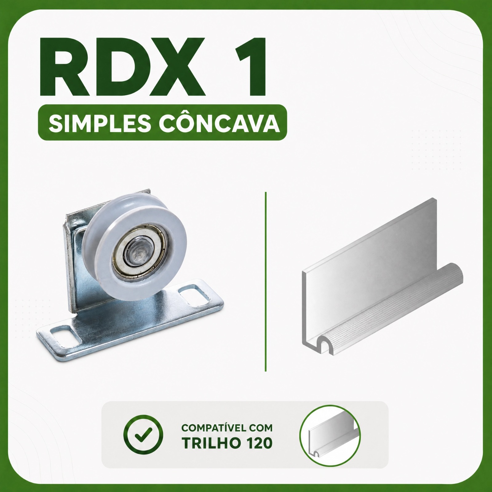 ROLDANA PARA TRILHO MOVELEIRO RDX 1 CÔNCAVA SIMPLES 15KG ROLDAMAX – PARA PORTAS DE CORRER - Imagem 2