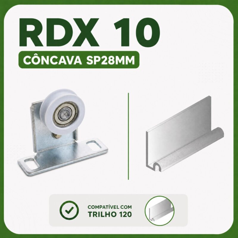 ROLDANA PARA TRILHO MOVELEIRO CÔNCAVA 28MM 15KG ROLDAMAX RDX 10 - Imagem 2