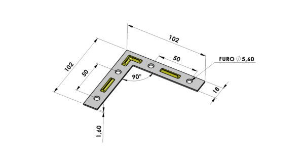 CANTONEIRA LISA RETA PEQ FLO 10,2X10,2CM - Image 2