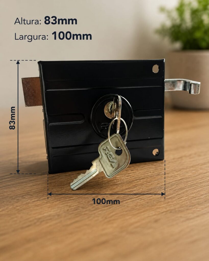 fechadura para portão preta, fechadura portão 702, fechadura RGA preta