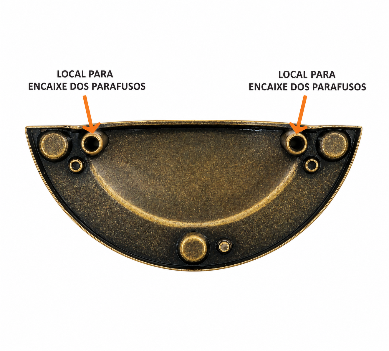 PUXADOR CONCHA MEIA LUA OURO VELHO 8070 - Imagem 3