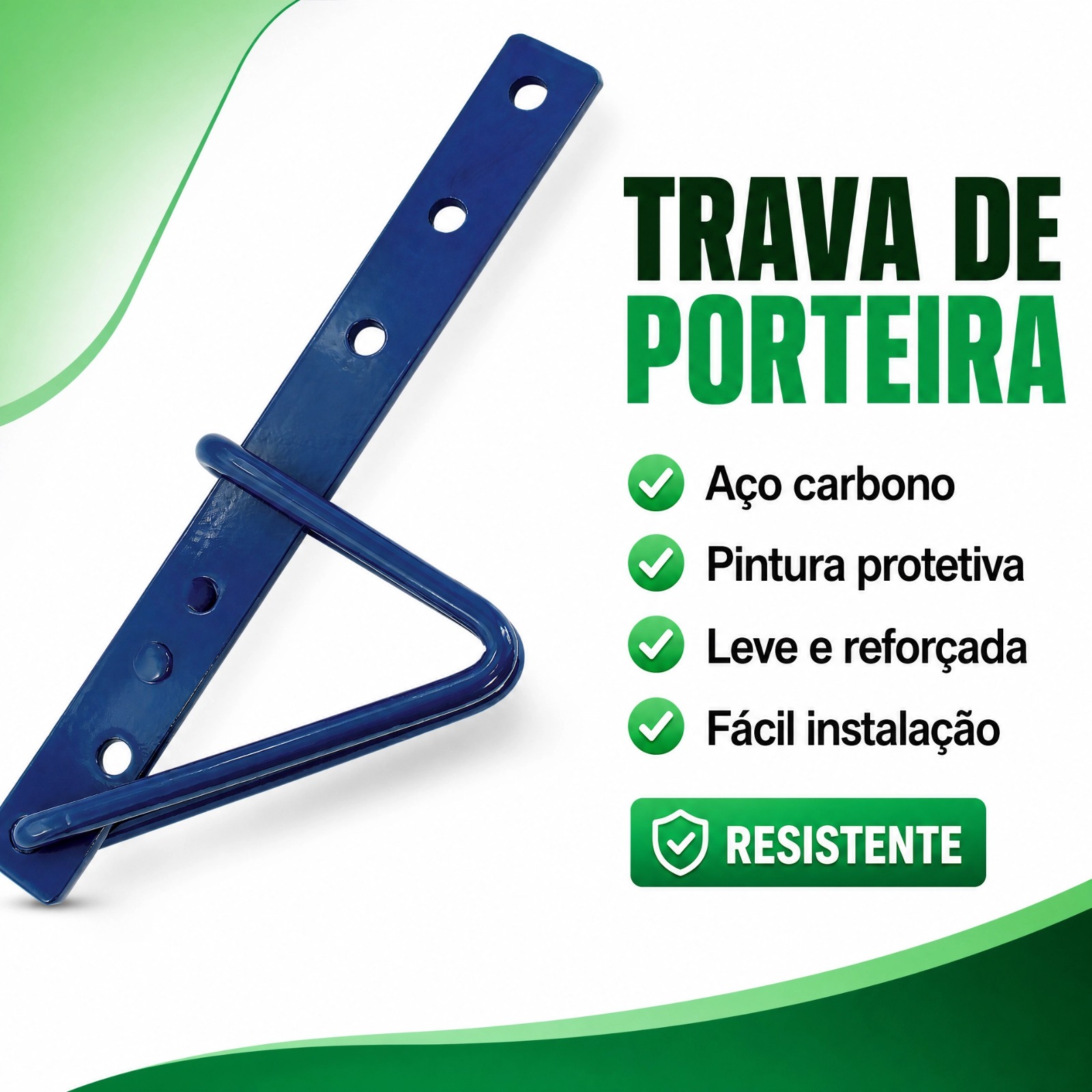 TRANCA PORTEIRA 30CM AÇO FORJADO TRAVA AUTOMATICA REFORÇADA SÃO ROMÃO - Imagem 2