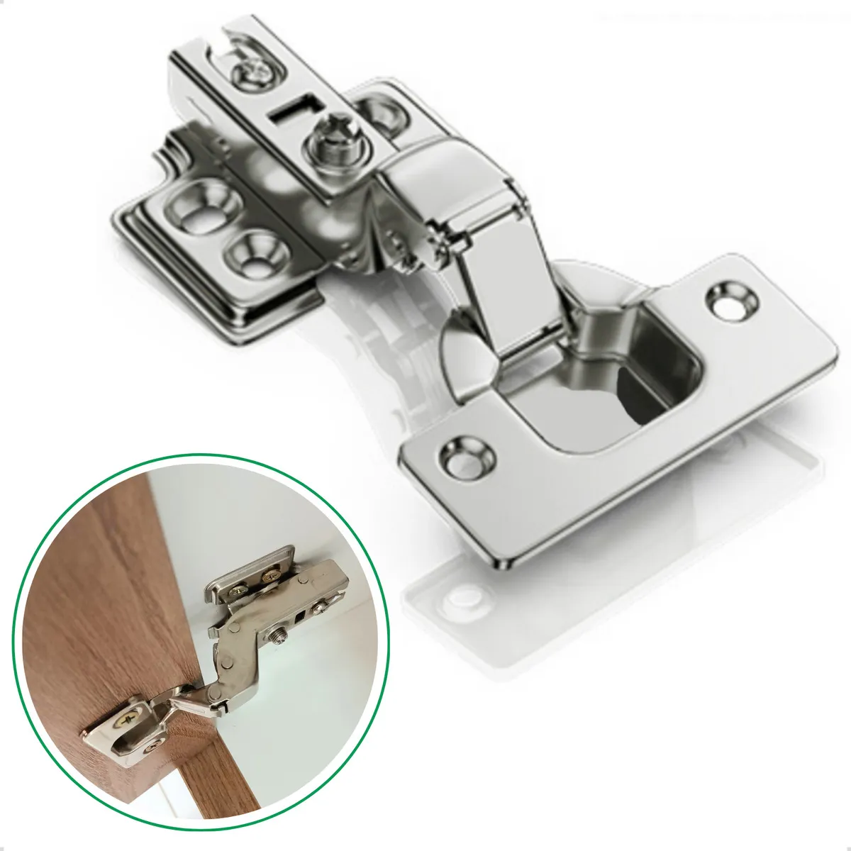 DOBRADIÇA PARA MÓVEIS 35MM SUPER CURVA AMORTECEDOR RENNA 507C (COM 10 UNIDADES) - Imagem 2