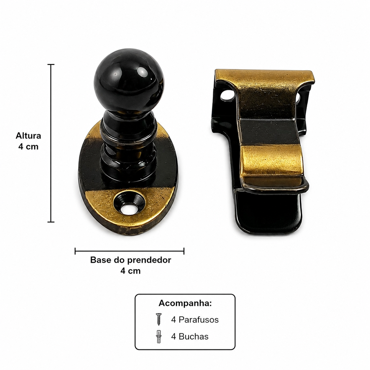 PRENDEDOR, FIXADOR PARA PORTA BOLA OXIDADO
