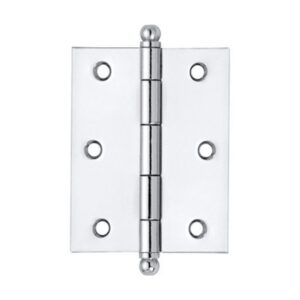 DOBRADIÇA 3X3" PINO BOLA FERRO CROMADO PARA PORTA  (KIT COM 3 UNIDADES)